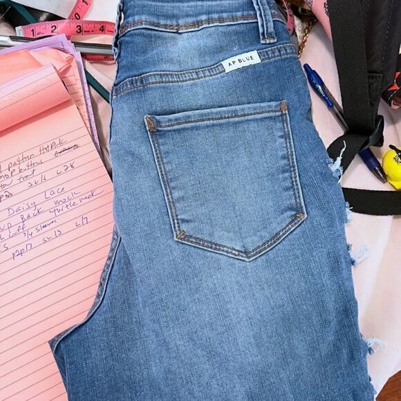AP Blue by Aphrodite Jeans Destroyed  Skinny Tall Jeans  9 - Picture 10 of 10